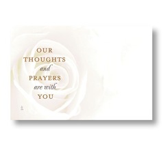 50 Blank Thoughts Prayers White Rose Enclosure Cards and Envelopes For Gifts - £15.80 GBP