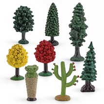 Realistic Plastic Trees Toys 8Pcs Plant Toy Set For Kids Sensory Bins Learning T - £21.64 GBP