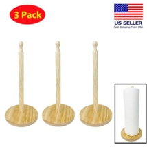 3x Wooden Kitchen Paper Towel Holder, Dispenser Paper Roll Hanger Rail S... - $16.82