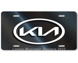 Kia New Logo Inspired Art White on Carbon FLAT Aluminum Novelty License ... - $17.99