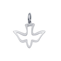 925 Sterling Silver Cut-Out Holy Spirit Dove Pendant Necklace - £15.90 GBP+