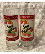 STOLICHNAYA STOLI RASBERI RASBERRY RUSSIAN Vodka Shot Glasses Set of 2 - $19.93 CAD