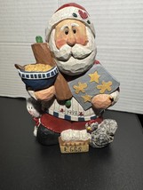 Vintage Goose Berry Santa Chef 1999 Figurine Cookie Kitchen Cat Chicken Decor - $32.24 CAD