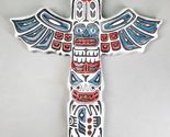 Tribal Native Indigenous Tiki Animal Totem Pole Wall Cross Decor Plaque - $24.99