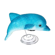 Melted Popcorn Blue Bouncy Dolphin Spiral Stand - $21.77