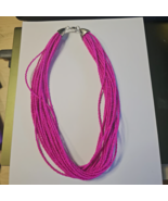 Pink Seed Bead Necklace/Choker Multi-Strand - $10.40