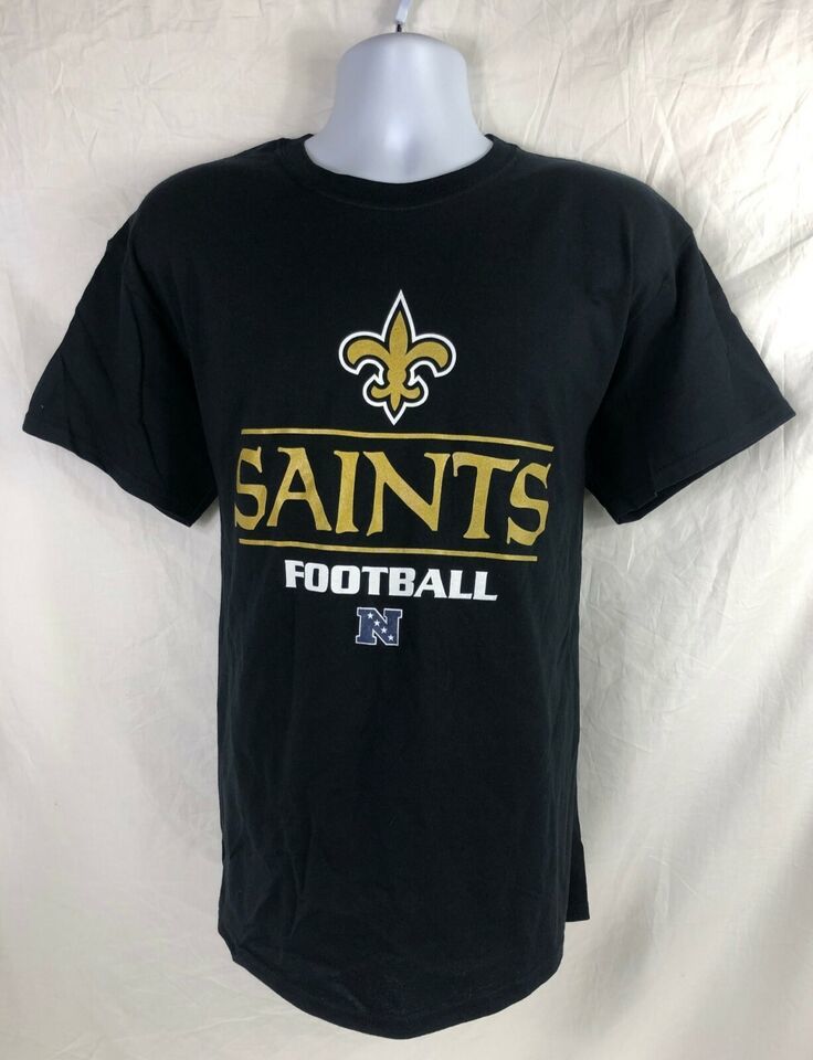 NEW ORLEANS SAINTS NFL FOOTBALL LOGO BLACK T-SHIRT M  XL FREE SHIPPING C... - £8.73 GBP+