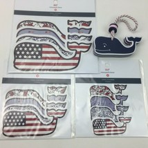 Vineyard Vines Set 12 Whale Stickers Fob Target Vinyl Patriotic Flags 3 Pak - $29.98