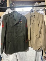 Vintage Usmc 60s Vietnam Era Uniform Dress Coat &amp; Shirt Size 38L Cpl Named Read - £77.43 GBP