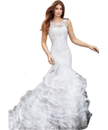 David Tutera Sleeveless Lace Mermaid Ruffle Wedding Dress-Size 6, never ... - £1,257.38 GBP