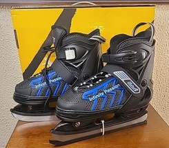 Nattork Mens Adjustable Ice Skates Size Large-Blue - £29.15 GBP