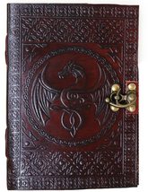 jaald 18 cm dragon Leather Blank grimoire leather journal book of shadow... - £21.33 GBP+