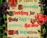 Illuminated Text Chain of Friendship Poem Flowers Embossed 1910s Postcar... - $3.91