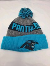 Carolina Panthers New Era Youth Beanie Knit Winter Hat Cap Pom Cuffed NFL - $202.80 MXN