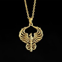 Phoenix Charm men&#39;s Pendant 14k Yellow Gold Plated Pure 925 Sterling Silver - £154.86 GBP