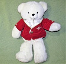 1989 K Mart Teddy Bear Plush Dan Dee 20&quot; Stuffed Animal Vintage Red White Toy - £28.05 GBP