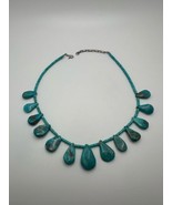 Vintage Native American Turquoise Bib Necklace 15”-17” - $1,932.21 MXN