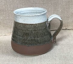 Rustic DuBois Brown Beige Striped Art Pottery Coffee Mug Cup Cottagecore - $19.80