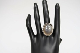 925 sterling silver large oval  quartz cocktail ring Paz Israel - £39.95 GBP