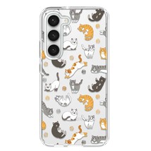 Samsung Galaxy S23 Case, Fun Cat Design Cute Cartoon Animal Style Transparent So - £15.97 GBP