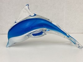 Murano style turquoise dolphin figurine - £16.80 GBP