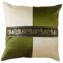 KN363 grassgreen Cushion cover Elephant checkered Throw Pillow Decoratio... - $8.99