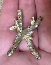 Vintage Sarah Coventry Golden Vines Branches K Initial Brooch Pin - $8.91