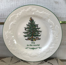 Spode Christmas Tree Santa Cookies Joy to World 7 5/8” Plate S3324 - A2 England  - £19.72 GBP
