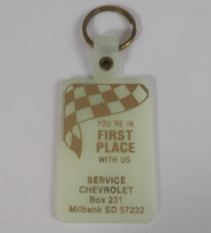 Vintage You&#39;re In First Place With Us Service Chevrolet Plastic Keychain - $108.77 MXN