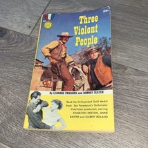 Leonard Praskins Barney Slater THREE VIOLENT PEOPLE 1956 Gold Medal PB Book - $175.58 MXN