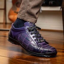 Bari Genuine Lizard Fashion Sneaker Sporty Shoes Purple image 7