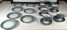 25 Pc- 7 Denby Langley England Dessert Bread Plates 11 Footed Cups 7 Saucers - £176.48 GBP