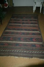 Vintage Woven Oriental Style Look Area Rug Nice Antique? 102x62 Inch  Thin - £1,955.65 GBP