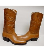 VTG Nocona Leather Boots Cowboy Western Rodeo Tan Caramel 8.5 D - £69.87 GBP