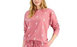 Jenni Womens Lightning Bolt Pajama Top,Pink,Small - £21.28 GBP
