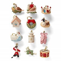 Lenox 12 Days Of Christmas Miniature Tree Ornaments Twelve Set Hens Swans NEW - £73.48 GBP