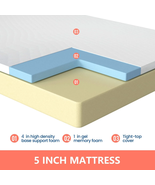 Queen Size 5 Inch Gel Memory Foam Mattress Medium-Firm Pressure Relief C... - €101,37 EUR+