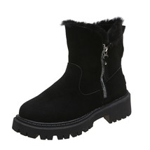 Thick Plush Snow Boots Women Faux Suede Non-slip Winter Boots Woman Keep Warm Co - £37.29 GBP