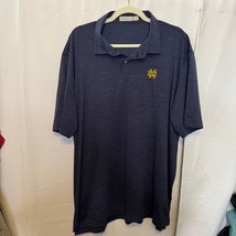 Peter Millar Featherweight Notre Dame Golf Polo Shirt XXL Navy UPF 50+ P... - $49.99