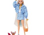 Barbie Extra Doll and Accessories with Pink-Streaked Crimped Hair in Jer... - £15.76 GBP