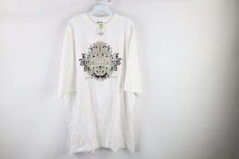 NOS Vtg 90s Marithe Francois Girbaud Mens 2XL Baggy Fit Glitter T-Shirt White - £54.54 GBP