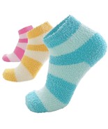 3-Pack Incredibly Soft Fuzzy Striped Socks - Assorted Colors - €10,49 EUR