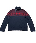 Tommy Hilfiger Sweater Womens L Blue Reindeer Turtleneck Pullover Holida... - €29,28 EUR