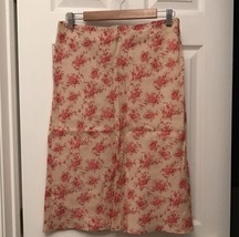 Large floral beige and pink skirt large - $6.92