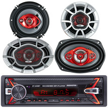 Audiotek Digital Media Receiver Bluetooth AM Car Stereo + 4x Speakers 6&quot;... - £135.48 GBP