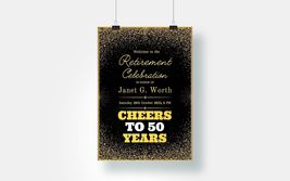 Custom Welcome Sign for Retirement Party, Gold Glitter, Personalized Name Welcom - $29.35+