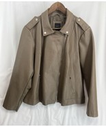 NWT Lane Bryant Size 26/28 Faux Brown Leather Women’s Motto Jacket - £47.77 GBP