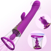 Sucking Sex Toys 3 In1 Adult Toys Rabbit Vibrator With 4 Sucking &amp; 9 Licking &amp; 9 - £43.25 GBP