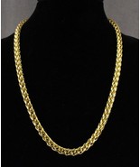 Modern Costume Jewelry Gold Tone Tube Mesh Chain 24&quot; Long Bold by ANN KLEIN - £22.67 GBP