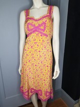 Betsey Johnson  Holy Grail Pinup Neon Green Hot Pink Silk Slip Dress Y2K 4 - $625.00